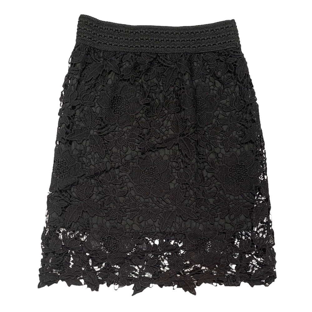 Lace Overlay High Waist Pencil Skirt